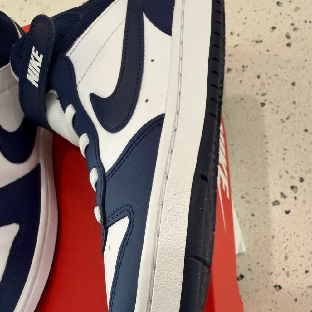 New boys girls Nike Kids High-Top Sneakers - Navy & White Sz 1.5 - Picture 8 of 9